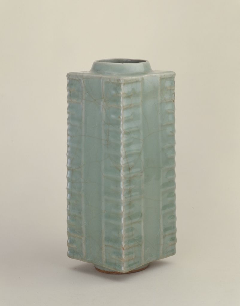 图片[1]-Longquan kiln green glaze cong bottle-China Archive